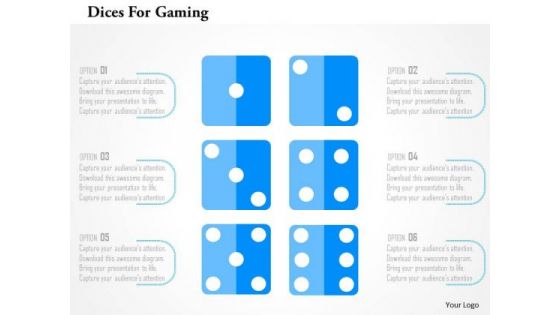 Business Diagram Dices For Gaming Presentation Template