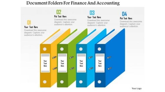 Business Diagram Document Folders For Finance And Accounting Presentation Template