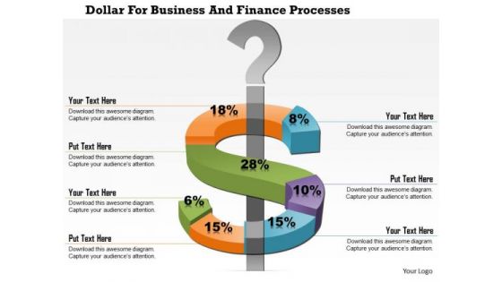 Business Diagram Dollar For Business And Finance Processes Presentation Template