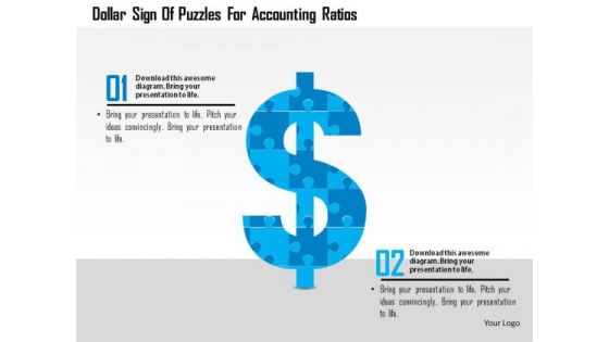 Business Diagram Dollar Sign Of Puzzles For Accounting Ratios Presentation Template