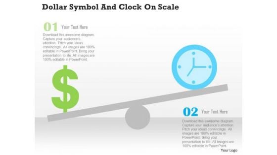 Business Diagram Dollar Symbol And Clock On Scale Presentation Template