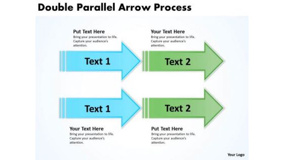 Business Diagram Double Parallel Arrow Process Marketing Diagram