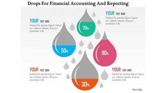 Business Diagram Drops For Financial Accounting And Reporting Presentation Template