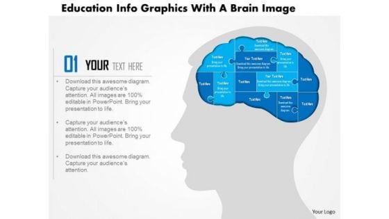 Business Diagram Education Info Graphics With A Brain Image Presentation Template