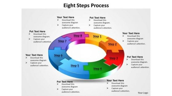 Business Diagram Eight Flow Diagram Steps Process Sales Diagram