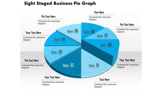 Business Diagram Eight Staged Business Pie Graph Presentation Template