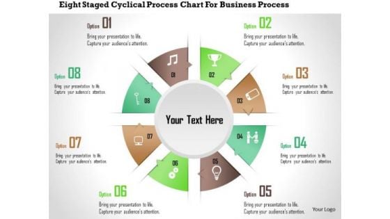 Business Diagram Eight Staged Cyclical Process Chart For Business Process Presentation Template