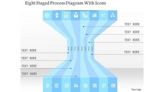 Business Diagram Eight Staged Process Diagram With Icons Presentation Template