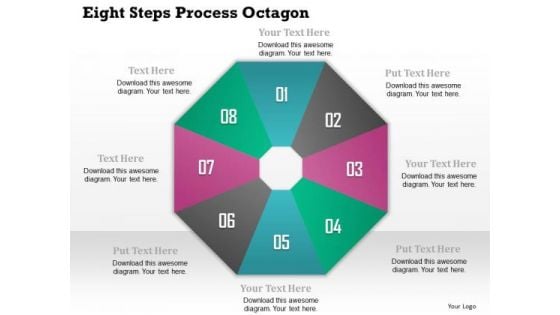 Business Diagram Eight Steps Process Octagon Presentation Template