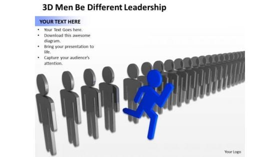 Business Diagram Examples 3d Men Be Different Leadership PowerPoint Slides