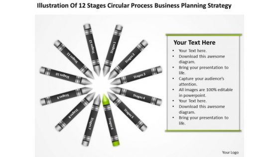 Business Diagram Examples Circular Process Planning Strategy PowerPoint Slide