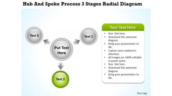 Business Diagram Examples Hub And Spoke Process 3 Stages Radial Ppt PowerPoint Templates