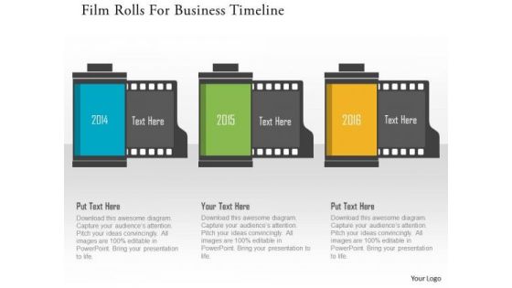 Business Diagram Filmrolls For Business Timeline Presentation Template