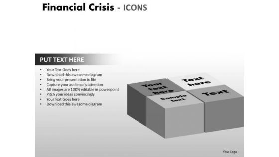 Business Diagram Financial Crisis Icons Strategic Management