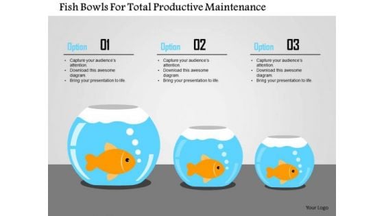 Business Diagram Fish Bowls For Total Productive Maintenance Presentation Template