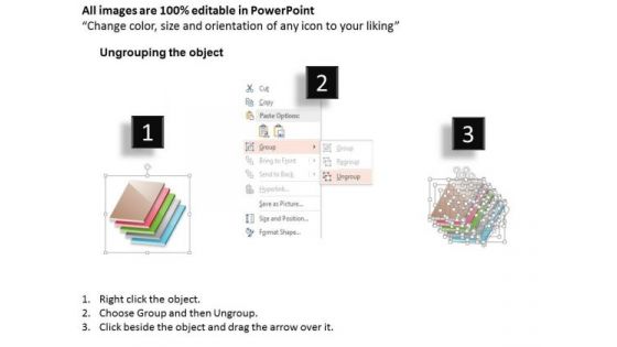 Business Diagram Five Colored-square Step Process Diagram Presentation Template