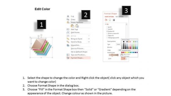 Business Diagram Five Colored-square Step Process Diagram Presentation Template