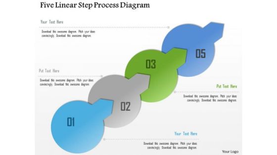 Business Diagram Five Linear Step Process Diagram Presentation Template