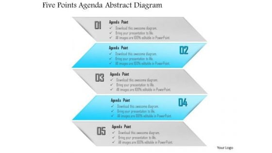 Business Diagram Five Points Agenda Abstract Diagram Presentation Template