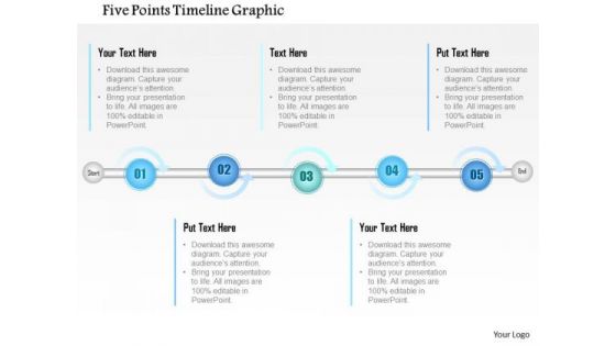 Business Diagram Five Points Timeline Graphic Presentation Template