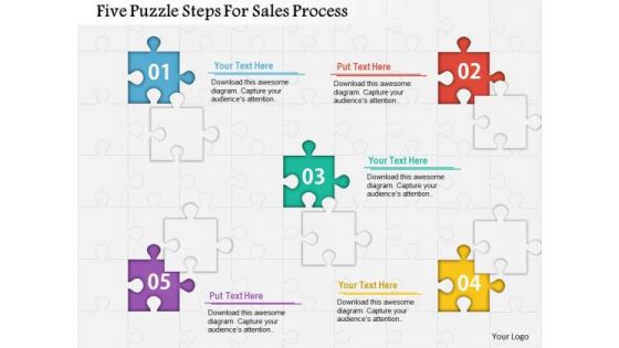 Business Diagram Five Puzzle Steps For Sales Process Presentation Template Business Diagram Five Puzzle Steps For Sales Process Presentation Template