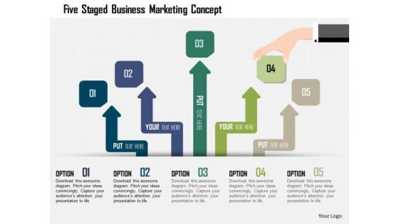 Business Diagram Five Staged Business Marketing Concept Presentation Template