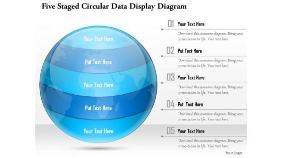 Business Diagram Five Staged Circular Data Display Diagram Presentation Template