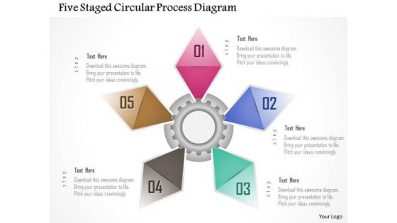 Business Diagram Five Staged Circular Process Diagram Presentation Template