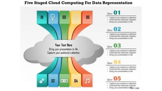 Business Diagram Five Staged Cloud Computing For Data Representation Presentation Template