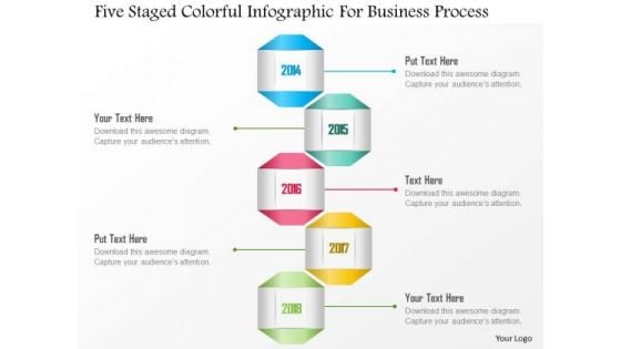 Business Diagram Five Staged Colorful Infographic For Business Process Presentation Template