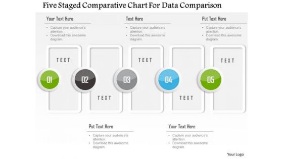 Business Diagram Five Staged Comparative Chart For Data Comparison Presentation Template