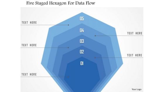 Business Diagram Five Staged Hexagon For Data Flow Presentation Template