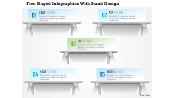 Business Diagram Five Staged Infographics With Stand Design PowerPoint Template