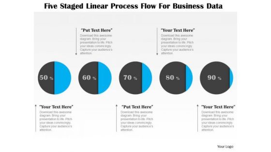 Business Diagram Five Staged Linear Process Flow For Business Data Presentation Template