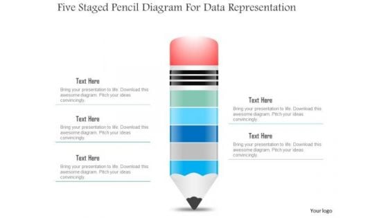 Business Diagram Five Staged Pencil Diagram For Data Representation PowerPoint Slide