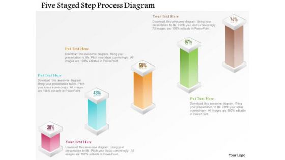 Business Diagram Five Staged Step Process Diagram PowerPoint Template