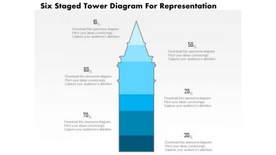 Business Diagram Five Staged Tower Diagram For Representation PowerPoint Slide