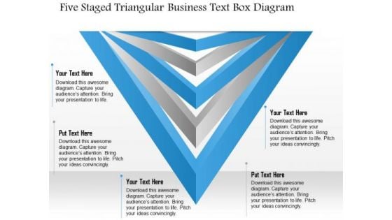 Business Diagram Five Staged Triangular Business Text Box Diagram Presentation Template