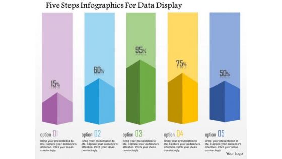 Business Diagram Five Steps Infographics For Data Display Presentation Template