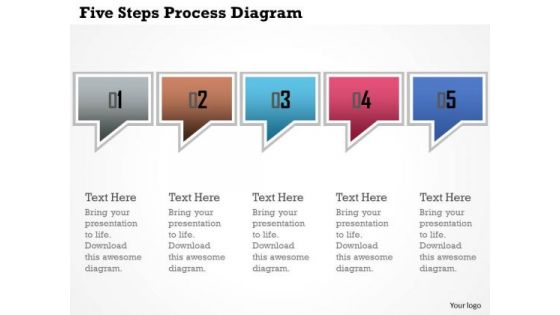 Business Diagram Five Steps Process Diagram Presentation Template