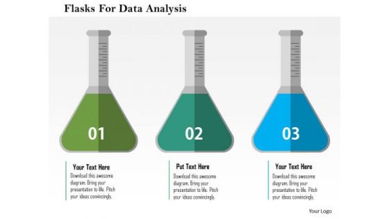 Business Diagram Flasks For Data Analysis Presentation Template