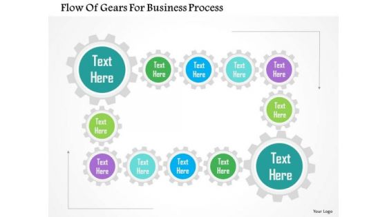 Business Diagram Flow Of Gears For Business Process Presentation Template