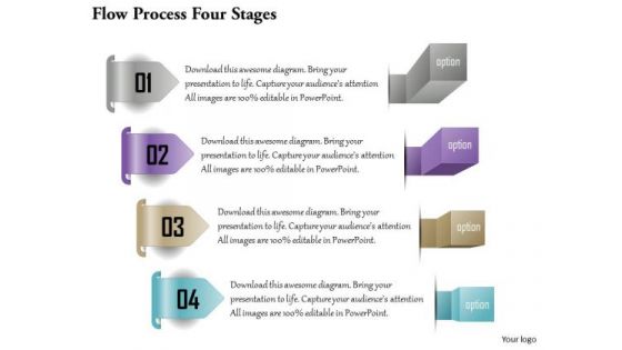 Business Diagram Flow Process Four Stages Presentation Template