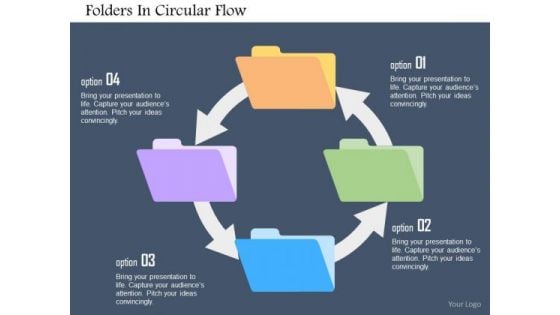 Business Diagram Folders In Circular Flow Presentation Template