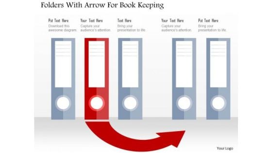 Business Diagram Folders With Arrow For Book Keeping Presentation Template