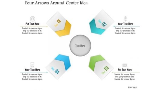 Business Diagram Four Arrows Around Center Idea Presentation Template