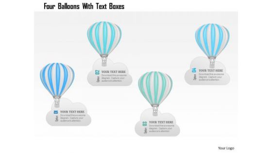 Business Diagram Four Balloons With Text Boxes PowerPoint Template