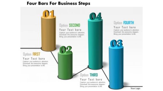 Business Diagram Four Bars For Business Steps Presentation Template
