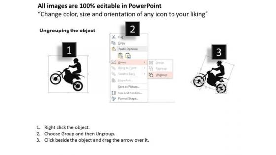 Business Diagram Four Bike Icons With Text Boxes Presentation Template
