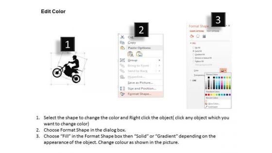 Business Diagram Four Bike Icons With Text Boxes Presentation Template